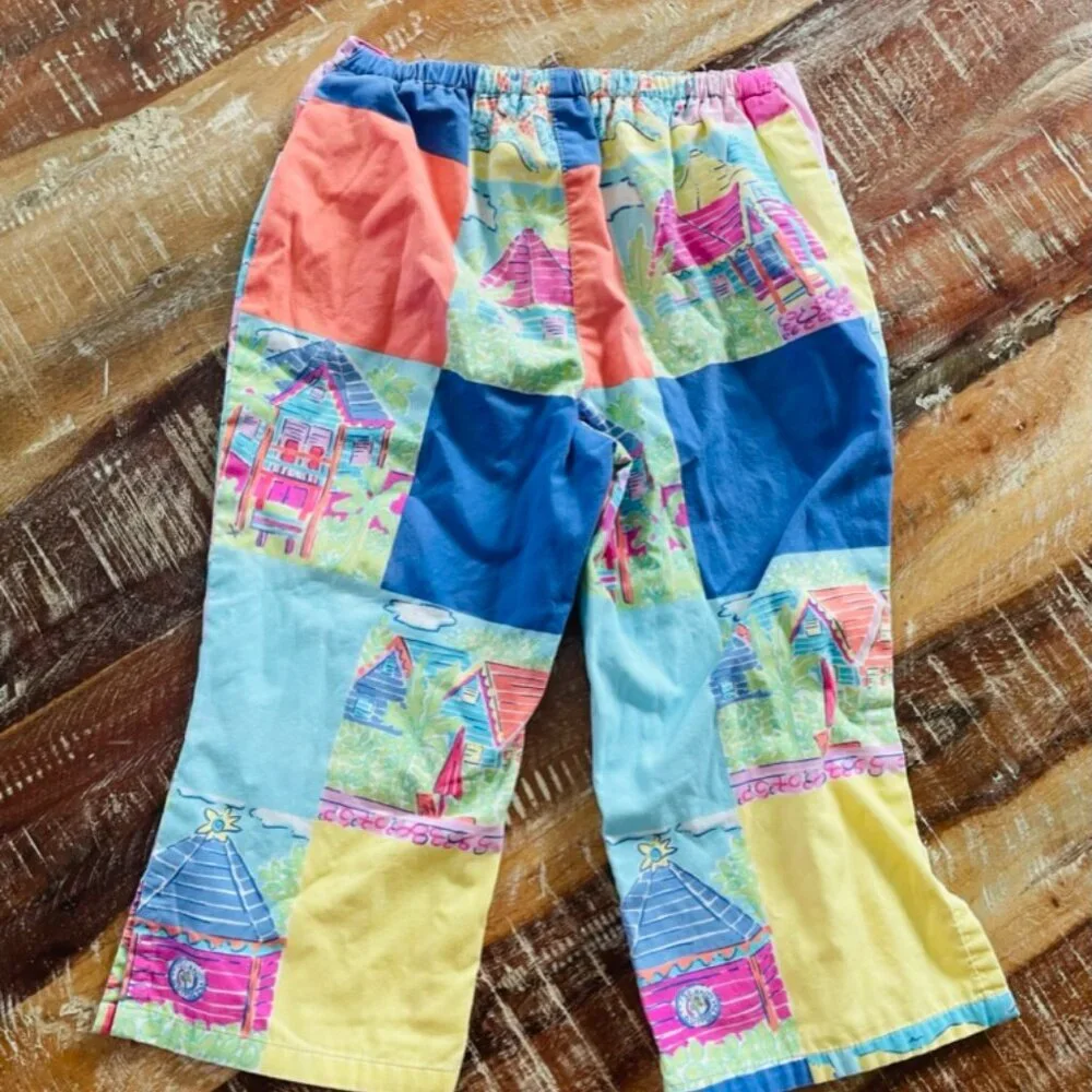 Girl Patchwork Vintage Pants Lilly Pulitzer Size 6X White Label